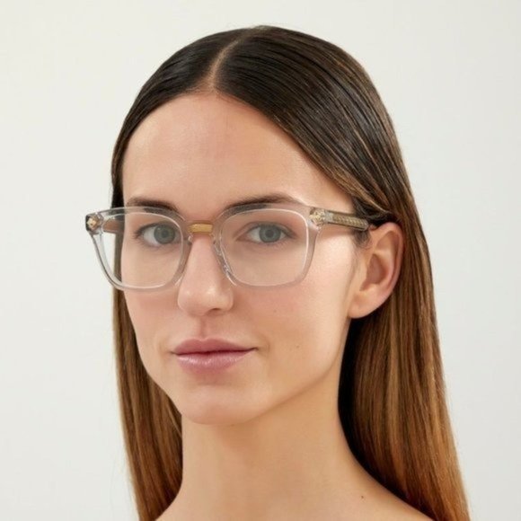 💯 NEW GUCCI GG0184O 005 GREY TRANSPARENT UNISEX EYEGLASSES - Picture 1 of 14
